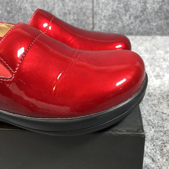 Alegria KEL-7844 Clogs Womens 7 Red Patent Leather Slip Resistant Shoes Comfort - Picture 15 of 16